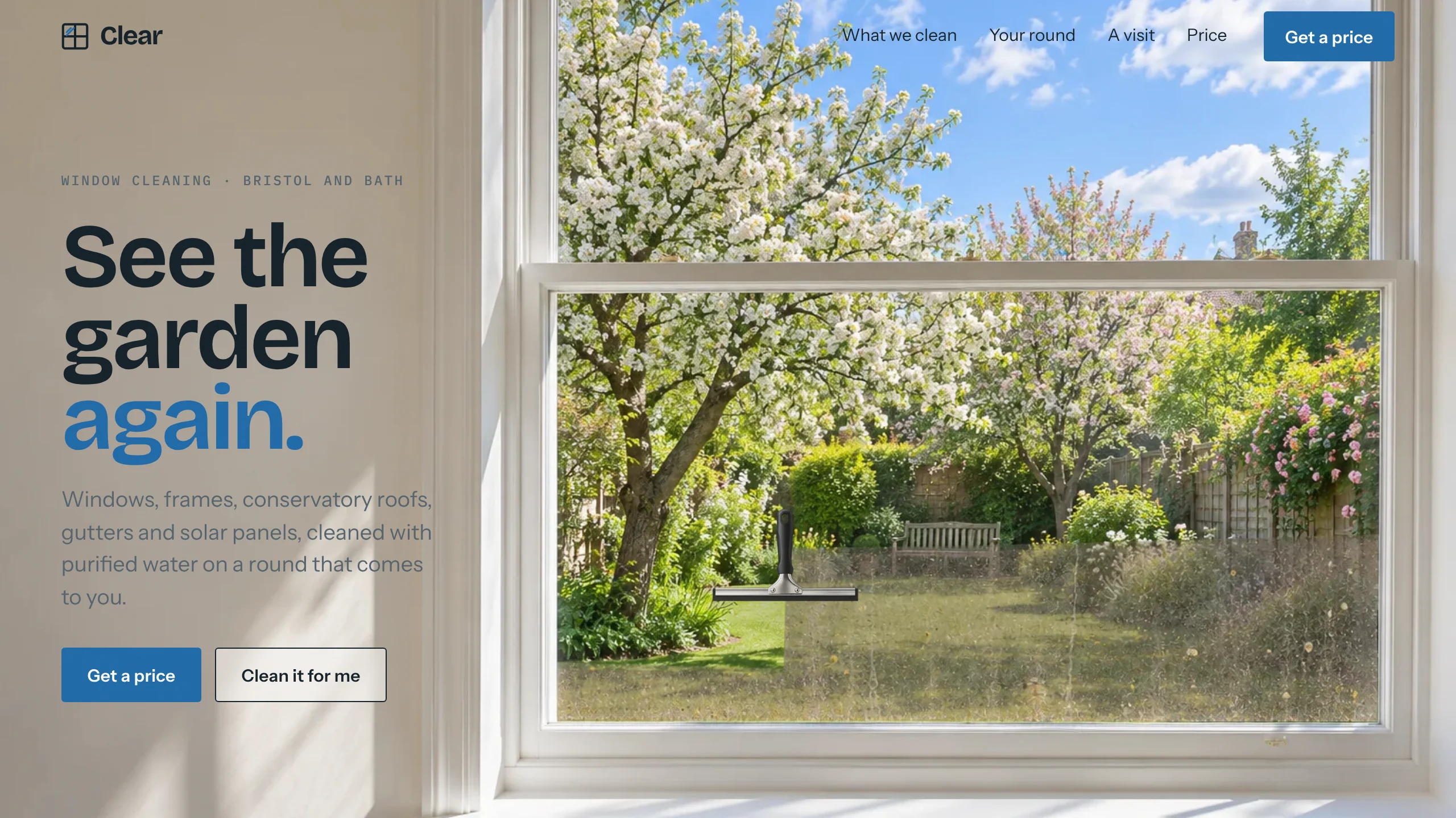 Clear: window cleaner website template