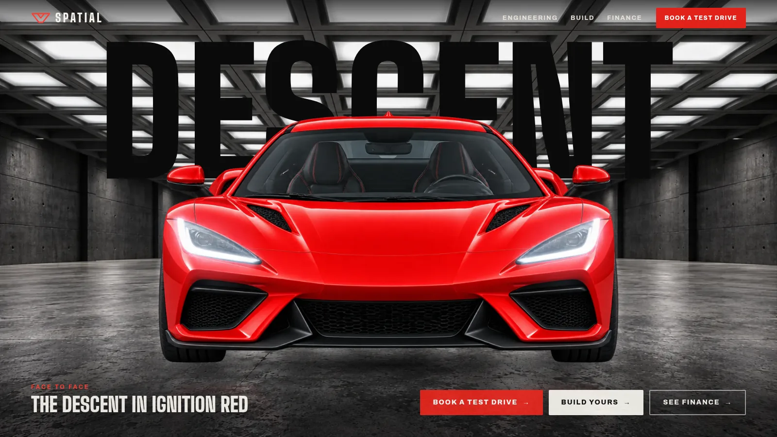 The Descent: performance car maker website template